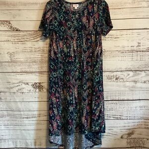 LuLaRoe High Low Carly Dress with Geometric Pattern